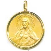 Pingente sagrado coracao de Jesus ouro 18k