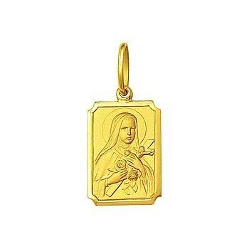 Pingente Medalha Santa Terezinha Ouro 18k 750 T2 O