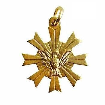Pingente Divino Espirito Santo Em Ouro 18k