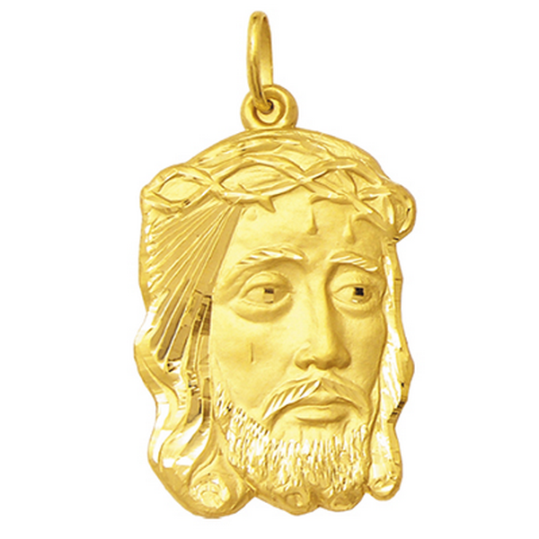 Pingente Face De Cristo Em Ouro 18k