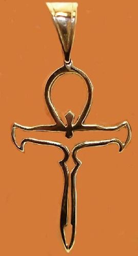 Pingente Cruz Ankh Em Ouro 18k