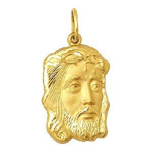 Pingente face de Cristo ouro 18k 750