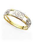 Anel formatura ABC em ouro 18k 750-
