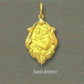 Medalha Santo Antonio Ornato 01 Ouro 18k 750 Liso E Fosco